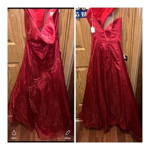 Red ball gown